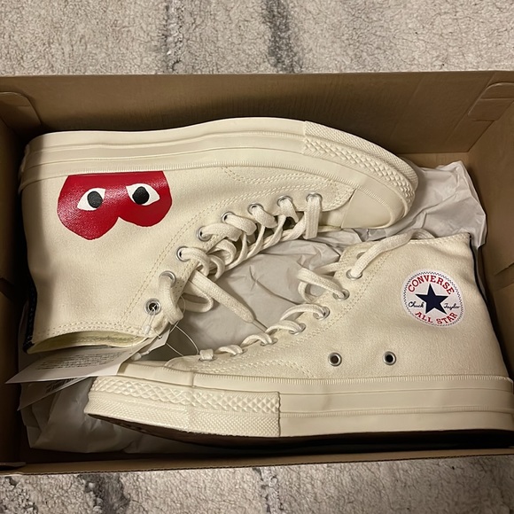 Comme des garcons PLAY x Converse Hightops NWT - Picture 5 of 6